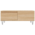 Salontafel met bewerkt hout en metalen poten voor een elegante woonkamer - Salontafels