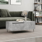 Salontafel met bewerkt hout en metalen poten voor een elegante woonkamer - Betongrijs / 1 - Salontafels