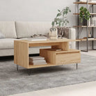 Salontafel met bewerkt hout en metalen poten voor een elegante woonkamer - Sonoma eiken / 1 - Salontafels