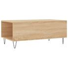 Salontafel met bewerkt hout en metalen poten voor een elegante woonkamer - Salontafels