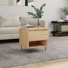 Salontafel met bewerkt hout en metalen poten voor een elegante woonkamer - Sonoma eiken / 1 - Salontafels