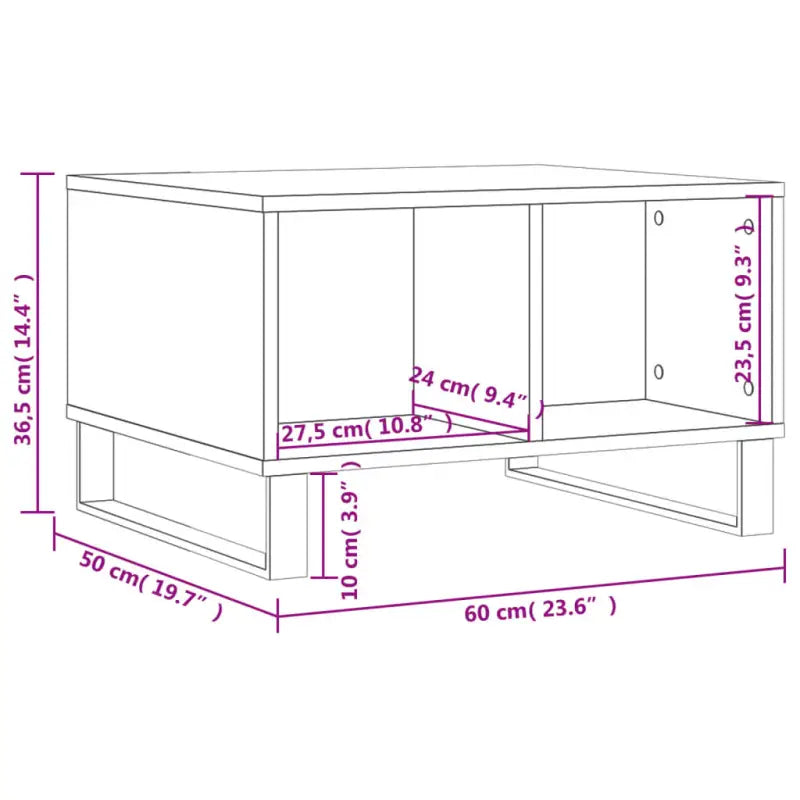 Salontafel met bewerkt hout en metalen poten voor een elegante woonkamer - Salontafels