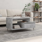 Salontafel met bewerkt hout en metalen poten voor een elegante woonkamer - Betongrijs / 1 - Salontafels