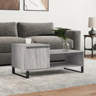 Salontafel met bewerkt hout en metalen poten voor een elegante woonkamer - Grijs sonoma / 1 - Salontafels