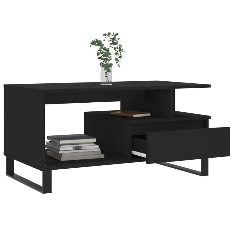Salontafel met bewerkt hout en metalen poten voor een stijlvolle woonkamer - Salontafels