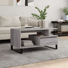 Salontafel met bewerkt hout en metalen poten voor een stijlvolle woonkamer - Grijs sonoma / 1 - Salontafels