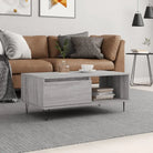 Salontafel met bewerkt hout en metalen poten voor een stijlvolle woonkamer - Grijs sonoma / 1 - Salontafels