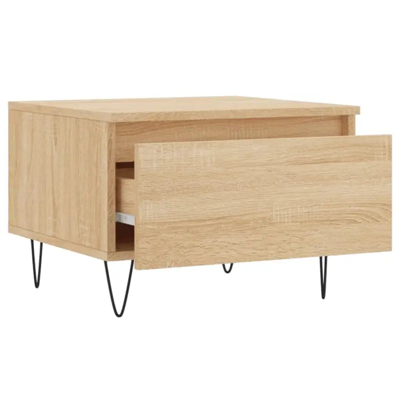 Salontafel met bewerkt hout en metalen poten voor elegante woonkamer stijl - Salontafels