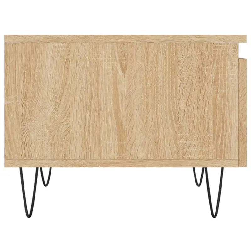 Salontafel met bewerkt hout en metalen poten voor elegante woonkamer stijl - Salontafels