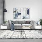 Salontafel met bewerkt hout en metalen poten voor elegante woonkamer stijl - Wit / 2 - Salontafels