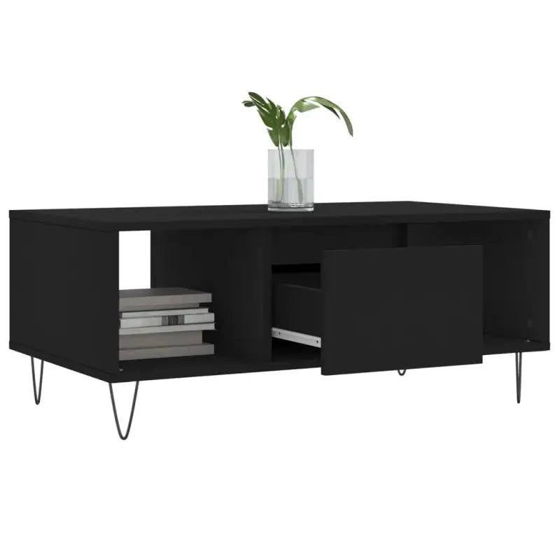 Salontafel met bewerkt hout en metalen poten voor elegante woonkamer - Salontafels