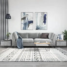 Salontafel met bewerkt hout en metalen poten voor elegante woonkamer stijl - Betongrijs / 2 - Salontafels