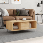 Salontafel met bewerkt hout en metalen poten voor elegante woonkamer - Sonoma eiken / 1 - Salontafels