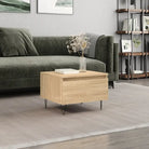 Salontafel met bewerkt hout en metalen poten voor elegante woonkamer stijl - Sonoma eiken / 1 - Salontafels