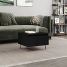 Salontafel met bewerkt hout en metalen poten voor elegante woonkamer stijl - Zwart / 1 - Salontafels