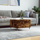 Salontafel met bewerkt hout en metalen poten voor elegantie - Gerookt eiken / 1 - Salontafels
