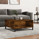 Salontafel met bewerkt hout en metalen poten voor stijlvolle woonruimte - Gerookt eiken / 1 - Salontafels