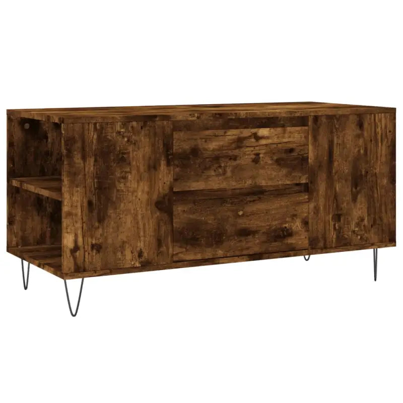 Salontafel met bewerkt hout en metalen poten voor stijlvolle woonkamer - Salontafels