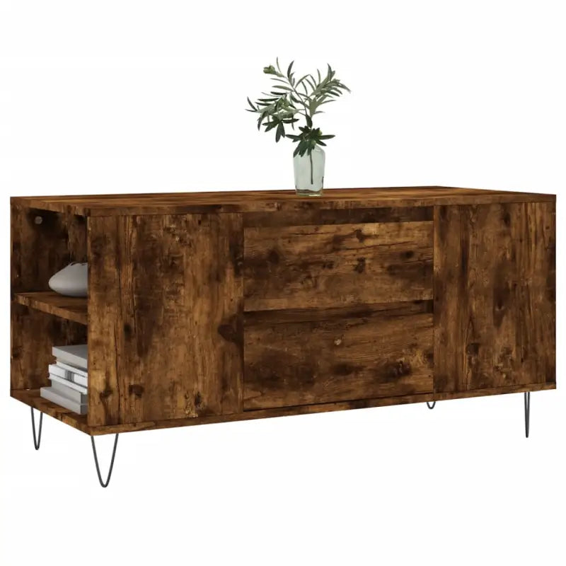 Salontafel met bewerkt hout en metalen poten voor stijlvolle woonkamer - Salontafels