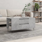 Salontafel met bewerkt hout en metalen poten voor stijlvolle woonkamer - Betongrijs / 1 - Salontafels
