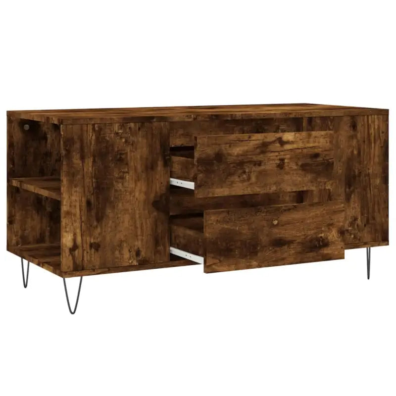 Salontafel met bewerkt hout en metalen poten voor stijlvolle woonkamer - Salontafels