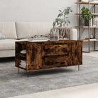 Salontafel met bewerkt hout en metalen poten voor stijlvolle woonkamer - Salontafels