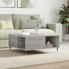 Salontafel met bewerkt hout en metalen poten voor stijlvolle woonkamers - Grijs sonoma / 1 - Salontafels