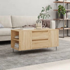 Salontafel met bewerkt hout en metalen poten voor stijlvolle woonkamer - Sonoma eiken / 1 - Salontafels