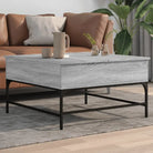 Salontafel met bewerkt hout en verstelbare poten in grijs sonoma - Grijs sonoma / 80 x 80 x 45 cm / 1 - Salontafels