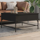 Salontafel met bewerkt hout en verstelbare poten in grijs sonoma - Zwart / 80 x 80 x 45 cm / 1 - Salontafels