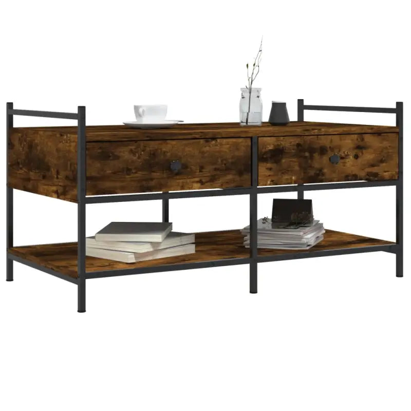 Salontafel met bewerkt hout en verstelbare poten voor elegante woonkamer - Salontafels