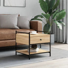 Salontafel met bewerkt hout en verstelbare poten voor elegante woonkamer - Sonoma eiken / 1 / 50 cm - Salontafels