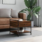 Salontafel met bewerkt hout en verstelbare poten voor elegante woonkamer - bruin eikenkleur / 1 / 50 cm - Salontafels
