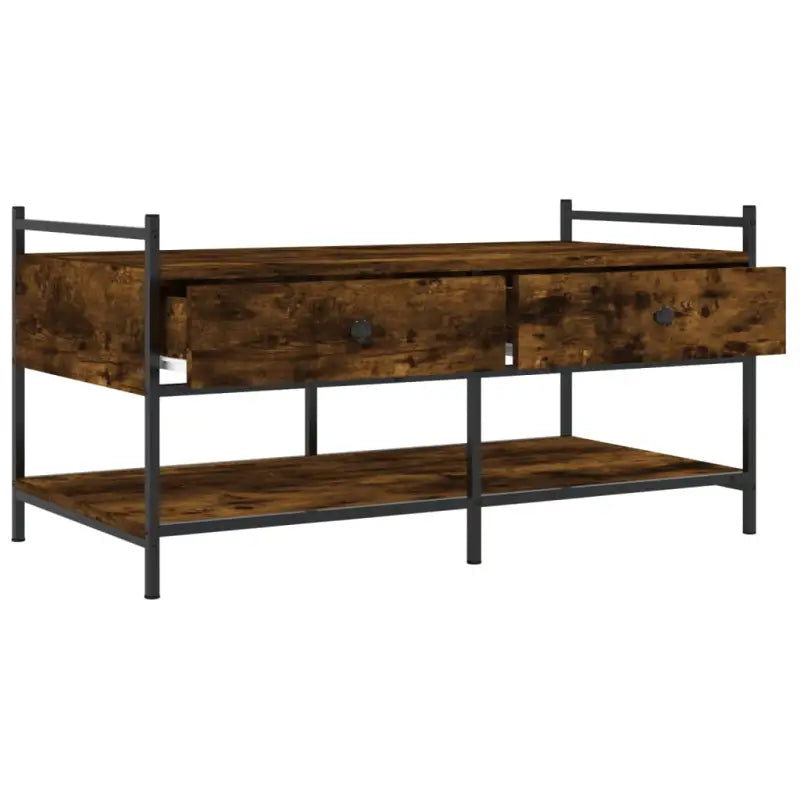 Salontafel met bewerkt hout en verstelbare poten voor elegante woonkamer - Salontafels