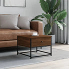 Salontafel met bewerkt hout en verstelbare poten voor elegantie - bruin eikenkleur / 1 / 51 cm - Salontafels