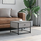 Salontafel met bewerkt hout en verstelbare poten voor elegantie - Grijs sonoma / 1 / 51 cm - Salontafels