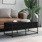 Salontafel met bewerkt hout en verstelbare poten voor elegantie - Zwart / 1 / 100 cm - Salontafels
