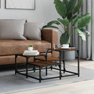 Salontafel met bewerkt hout metalen frame en verstelbare poten - Salontafels