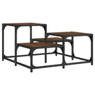 Salontafel met bewerkt hout metalen frame en verstelbare poten - Salontafels