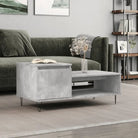 Salontafel met bewerkt hout metalen poten en hoogglans wit afwerking - Betongrijs / 1 - Salontafels