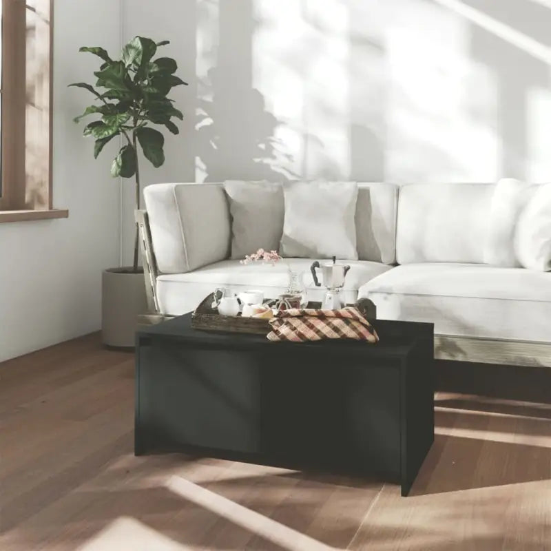 Salontafel met bewerkt hout met modern en tijdloos ontwerp - Zwart / 1 - Salontafels