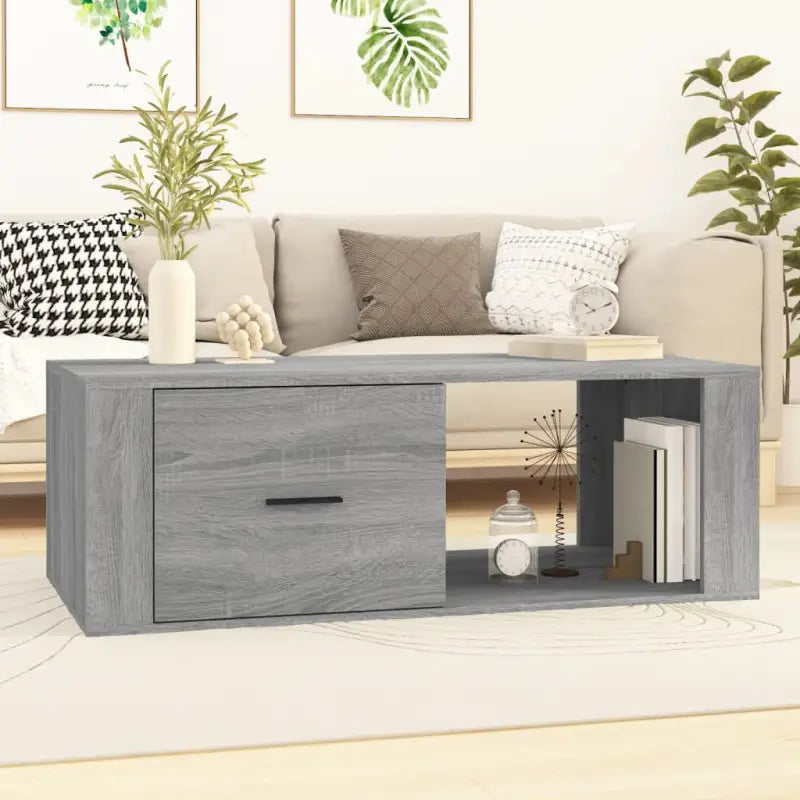 Salontafel met bewerkt hout voor een duurzame en stijlvolle woonkamer - Grijs sonoma / 1 - Salontafels