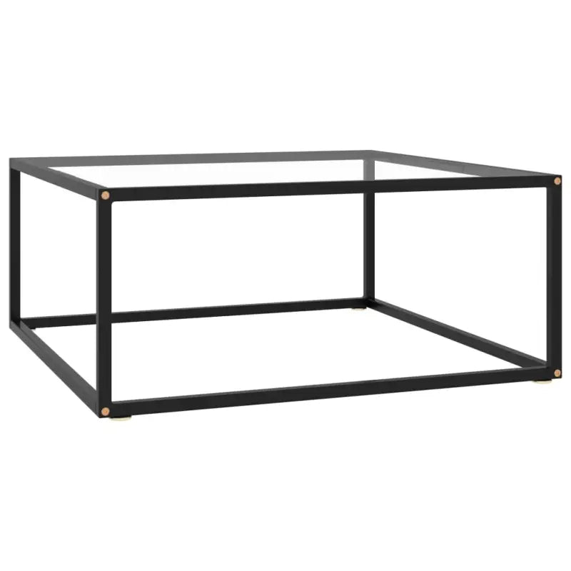 Salontafel met gehard glas en gepoedercoat staal voor moderne woonkamers - Doorzichtig / 80 x 80 x 35 cm / 1