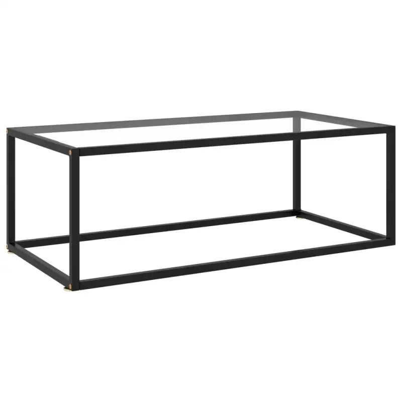 Salontafel met gehard glas en gepoedercoat staal voor moderne woonkamers - Doorzichtig / 100 x 50 x 35 cm / 1