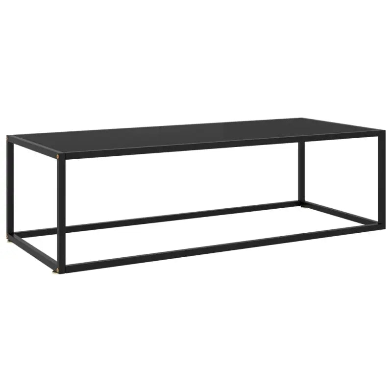 Salontafel met gehard glas en gepoedercoat staal voor moderne woonkamers - Zwart / 120 x 50 x 35 cm / 1 - Salontafels