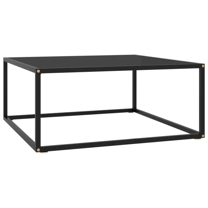 Salontafel met gehard glas en gepoedercoat staal voor moderne woonkamers - Zwart / 80 x 80 x 35 cm / 1 - Salontafels