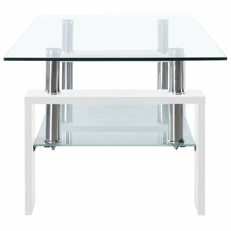 Salontafel met gehard glas en melamine poten voor moderne stijl - Wit / 1 - Salontafels