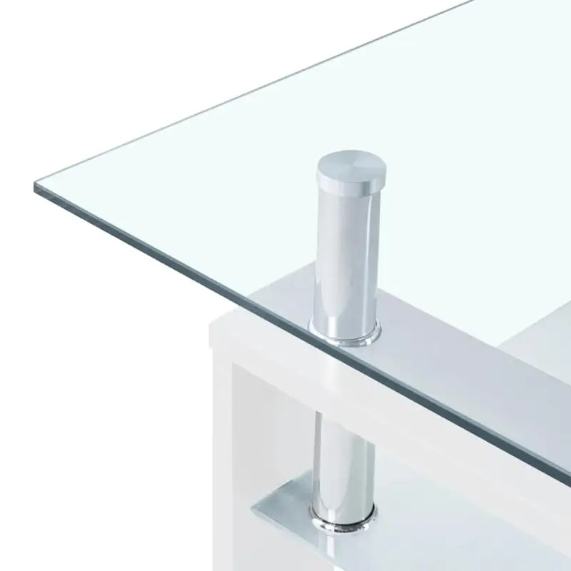 Salontafel met gehard glas en melamine poten voor moderne stijl - Wit / 1 - Salontafels