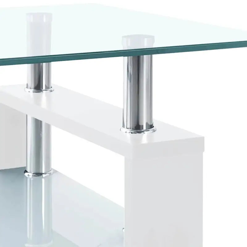 Salontafel met gehard glas en melamine poten voor moderne stijl - Wit / 1 - Salontafels