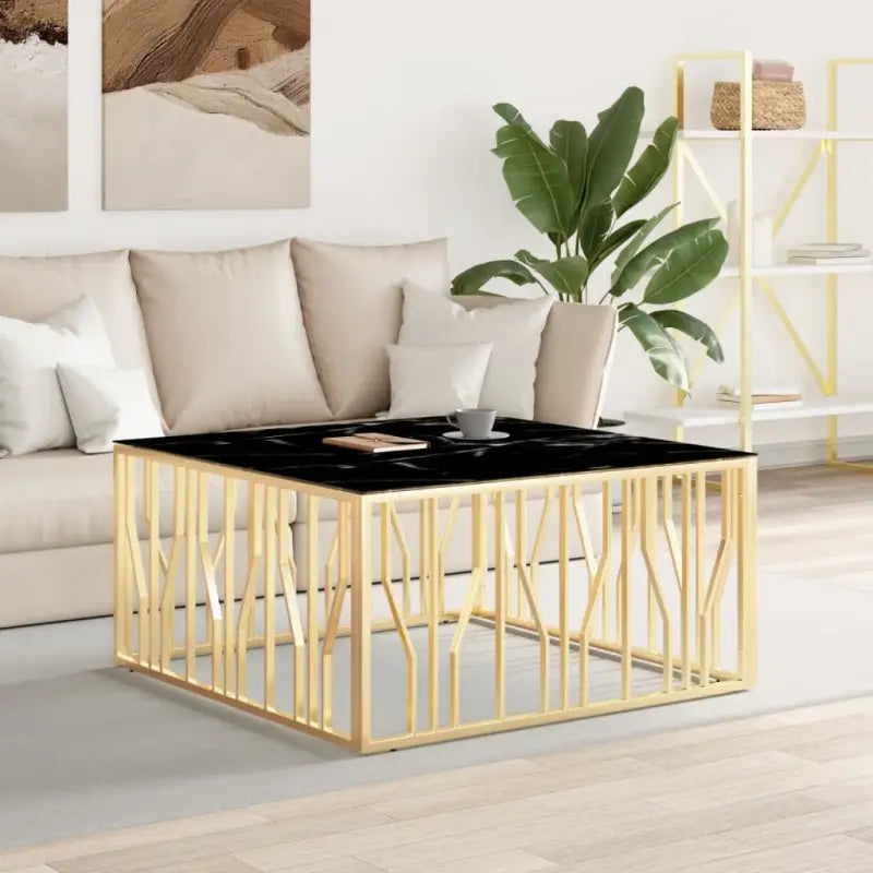 Salontafel met gehard glas en roestvrij staal in modern ontwerp - Salontafels